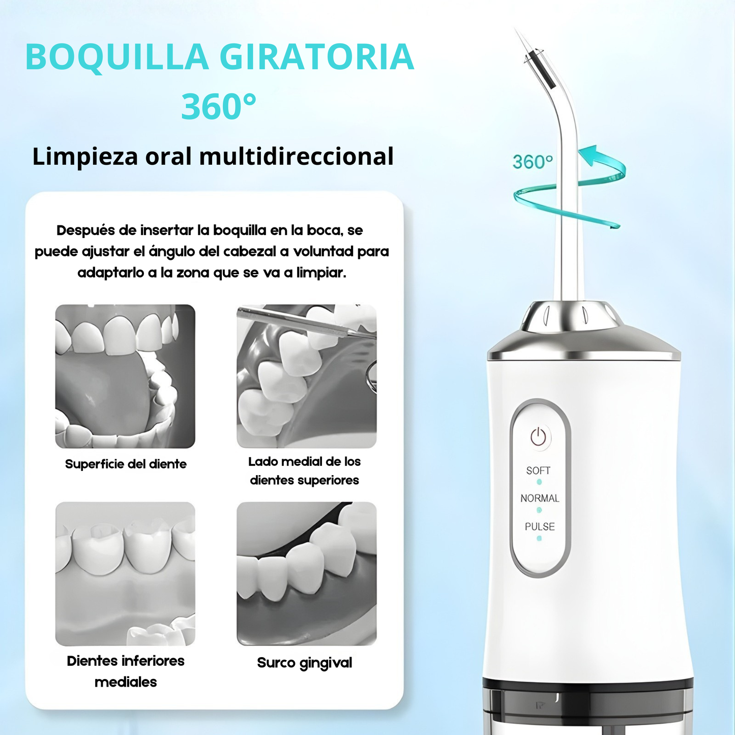 Irrigador Bucal Eléctrico Portátil